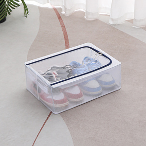 Installation-free Shoes Box,Stackable Transparent Sneaker Shoe Storage Organizer Box,Foldable Dustproof Under Bed Drawer for Toy