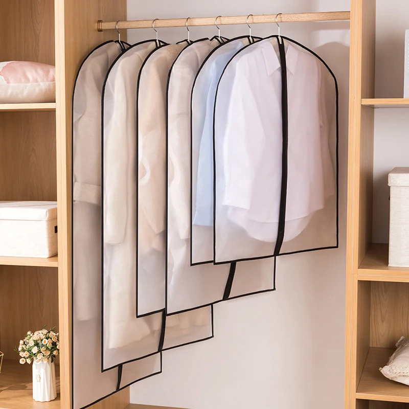 Transparent Clothing Cover Dress Clothes Garment Bag Dustcover Hanging Waterproof Suit Coat Dustproof Protector Closet Organizer