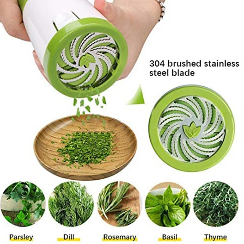 Manual Herb Grinder Spice Mill Parsley Shredder Chopper Vegetable Cutter Coriander Mincer Chili and Cilantro Kitchen Tool Gadget