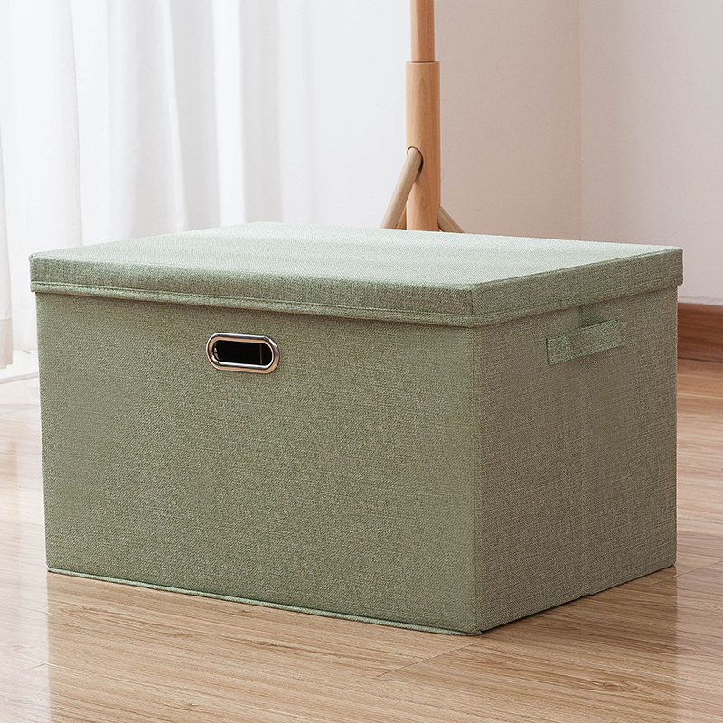 Fabric Storage Bins with Lids Foldable Clothing Closet Organizer 4 Handles Toy Box Storage Cubes Baskets Container