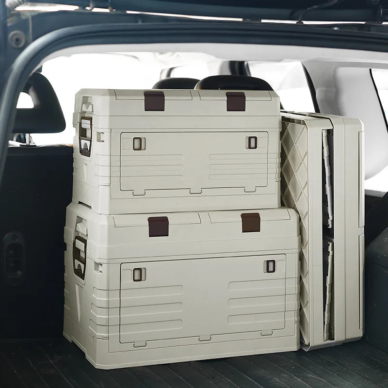 Outdoor Camping Home Car Trunk Multifunctional Storage Box Foldable Flip Car Storage Box Top Cover Partition Storage