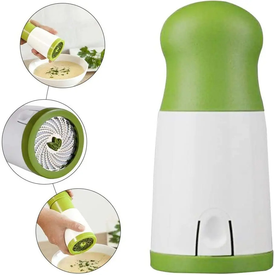 Manual Herb Grinder Spice Mill Parsley Shredder Chopper Vegetable Cutter Coriander Mincer Chili and Cilantro Kitchen Tool Gadget