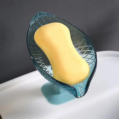 Drain Soap Holder Leaf Shape Soap Box Suction Cup Tray Drying Rack for Shower Sponge Container Kitchen Bathroom Accessories