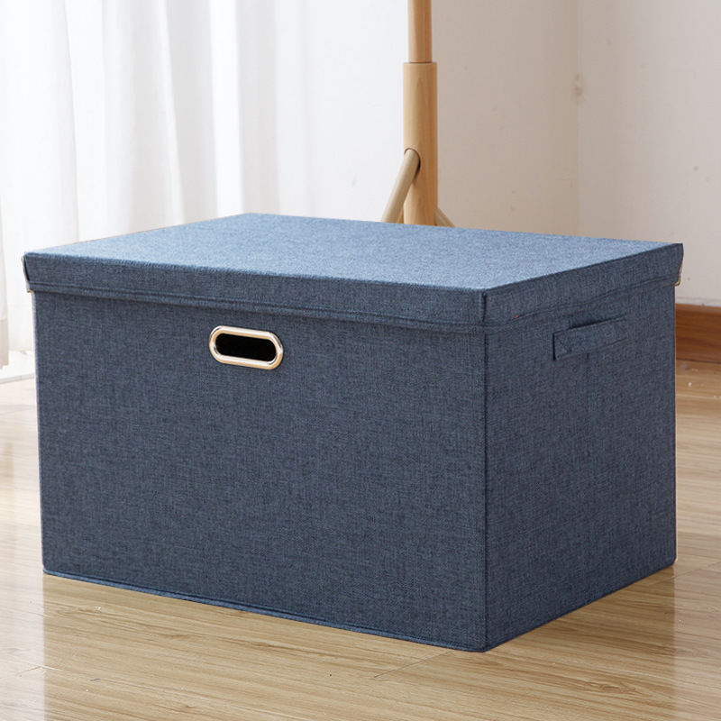 Fabric Storage Bins with Lids Foldable Clothing Closet Organizer 4 Handles Toy Box Storage Cubes Baskets Container