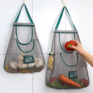 Mesh Reusable Large Capacity Shopping Bags Handbags Breathable Dustproof Hanging Kitchen Storage Bags Fruit Vegetable Organizer