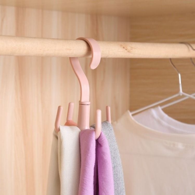 Space Saving Rotated Hanger Hooks Belt Organizer Hanger Closet Stackable Bra Organizer with 4 Claws Clothes Hanger Holder Hook