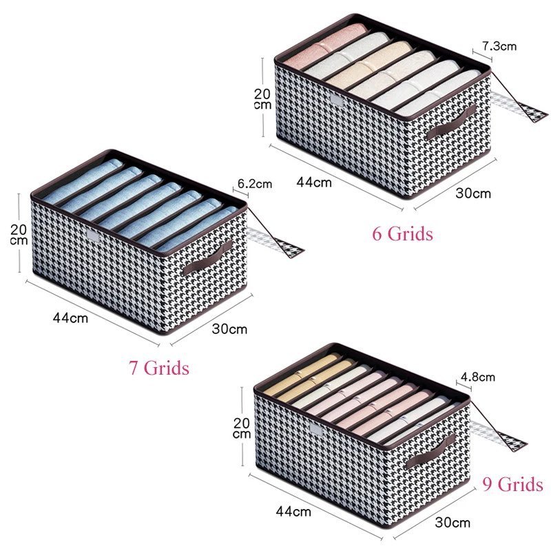 6/7/9 Grids Jeans Foldable Organization Storage Box Bins Closet Organizer Clothing Organization System Drawer Organizers Cabinet