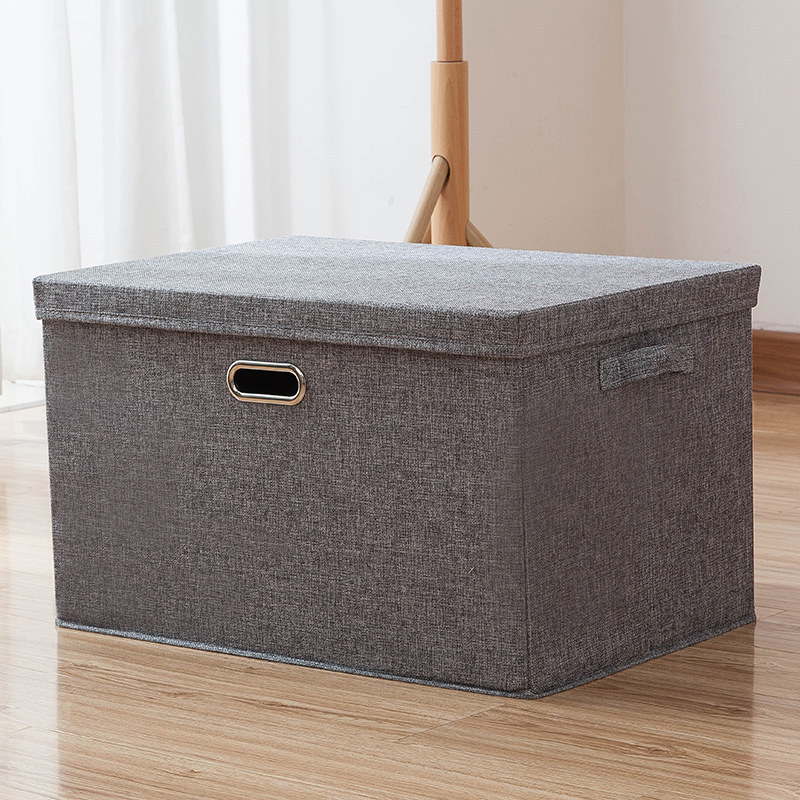 Fabric Storage Bins with Lids Foldable Clothing Closet Organizer 4 Handles Toy Box Storage Cubes Baskets Container