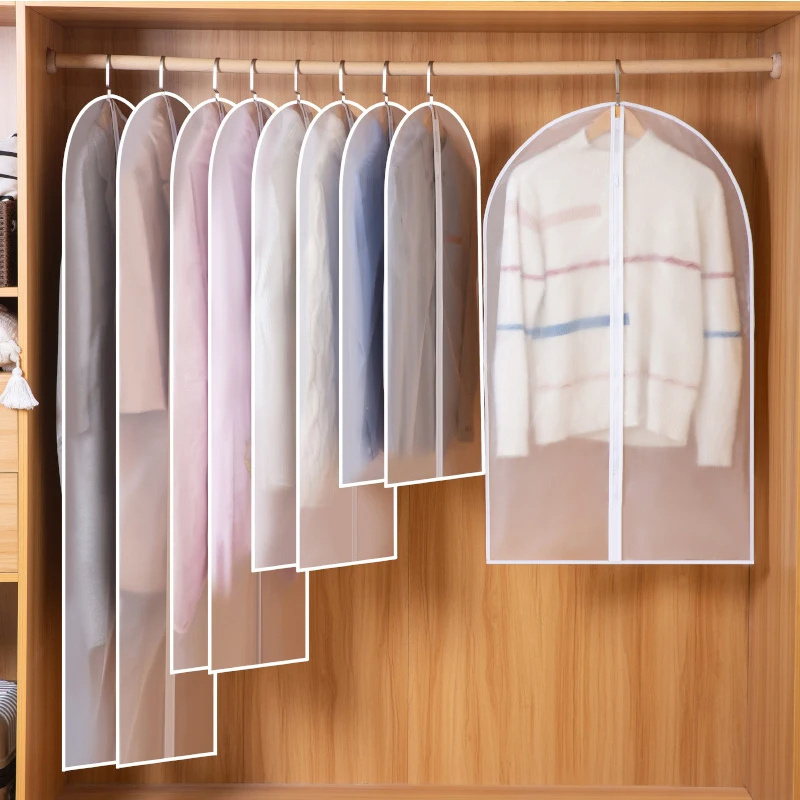 Transparent Clothing Cover Dress Clothes Garment Bag Dustcover Hanging Waterproof Suit Coat Dustproof Protector Closet Organizer