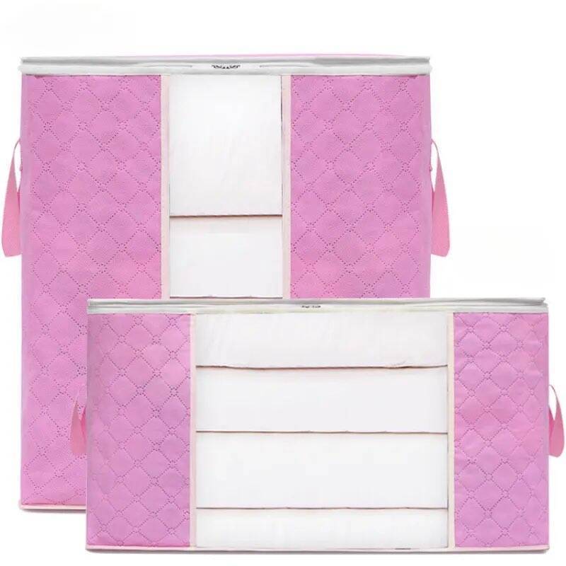 Foldable Blanket Large Clothes Organizersge Box Organizer Storage Bag Clothing Storage Box with Clear Window for Blanket Bedding