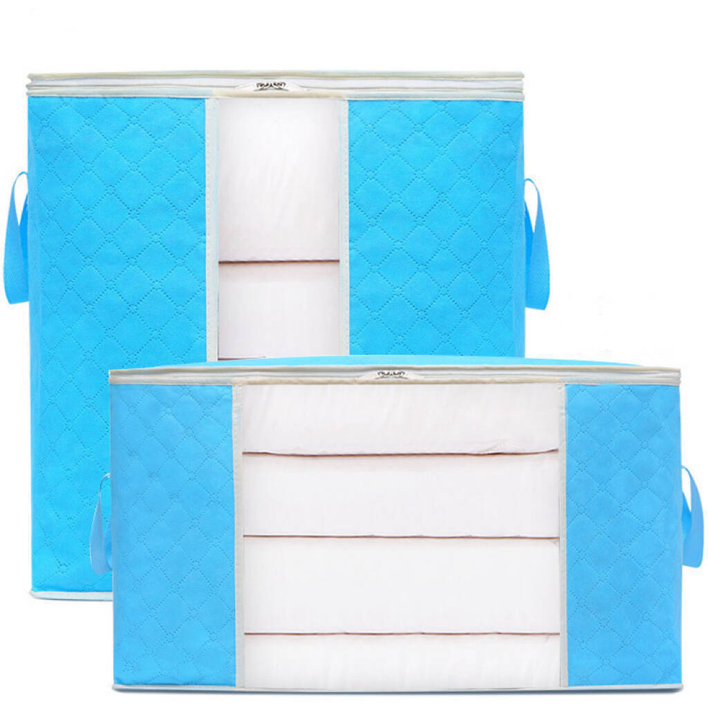 Foldable Blanket Large Clothes Organizersge Box Organizer Storage Bag Clothing Storage Box with Clear Window for Blanket Bedding