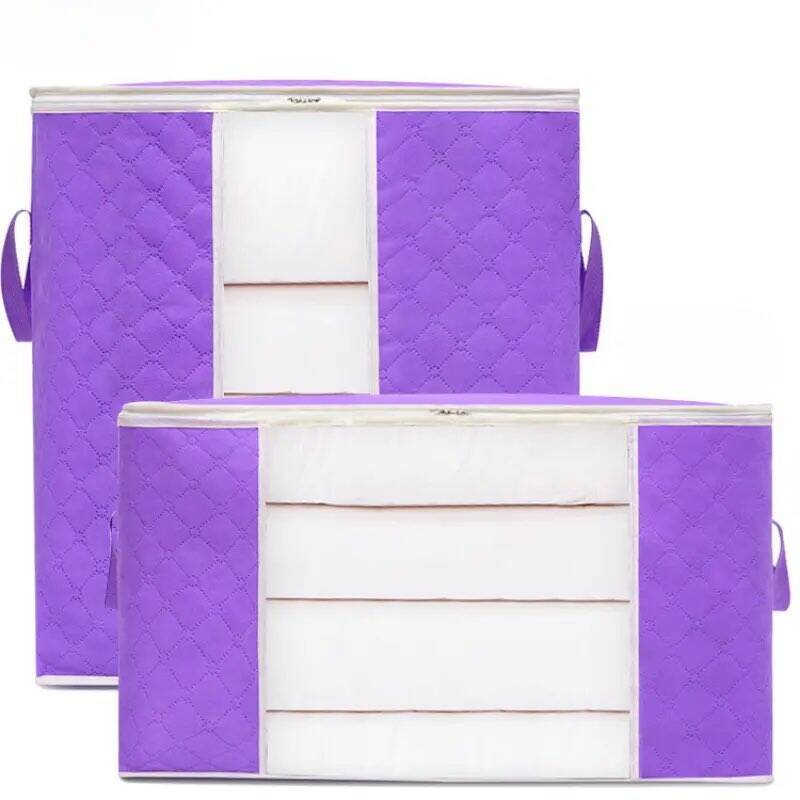 Foldable Blanket Large Clothes Organizersge Box Organizer Storage Bag Clothing Storage Box with Clear Window for Blanket Bedding