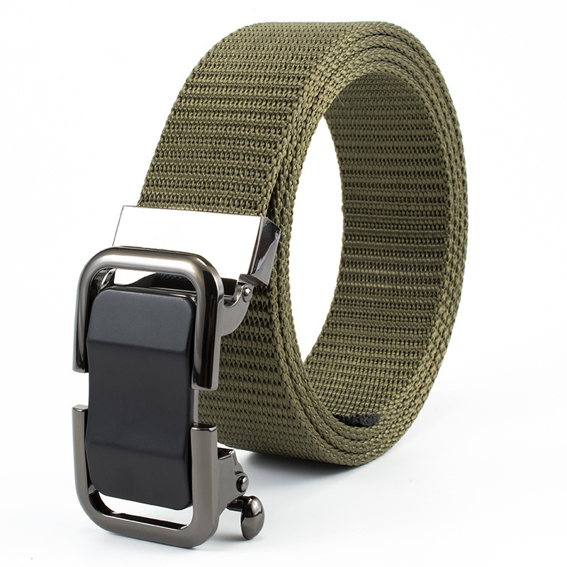 All-matching Men's Toothless Belts Casual Webbing Strap Belt  Automatic Buckle  Nylon Canvas Belts For Men