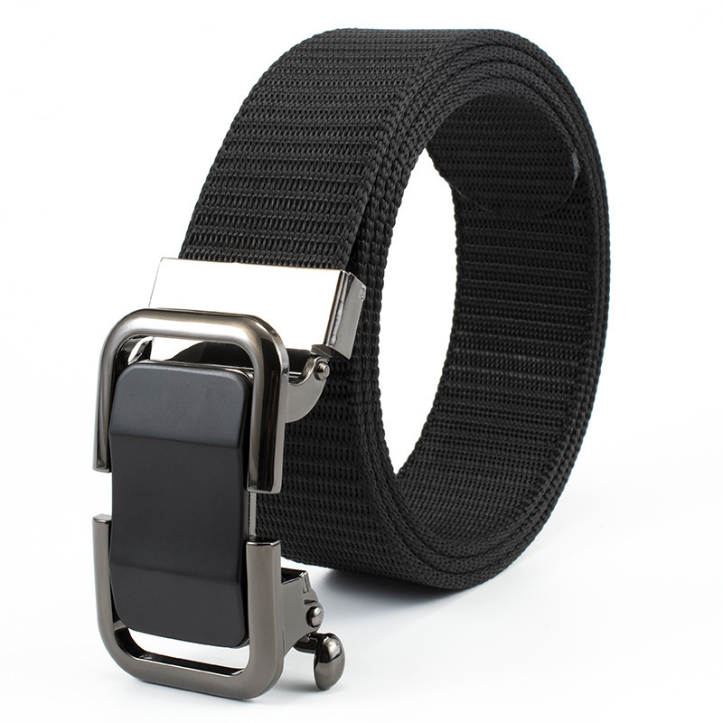 All-matching Men's Toothless Belts Casual Webbing Strap Belt  Automatic Buckle  Nylon Canvas Belts For Men