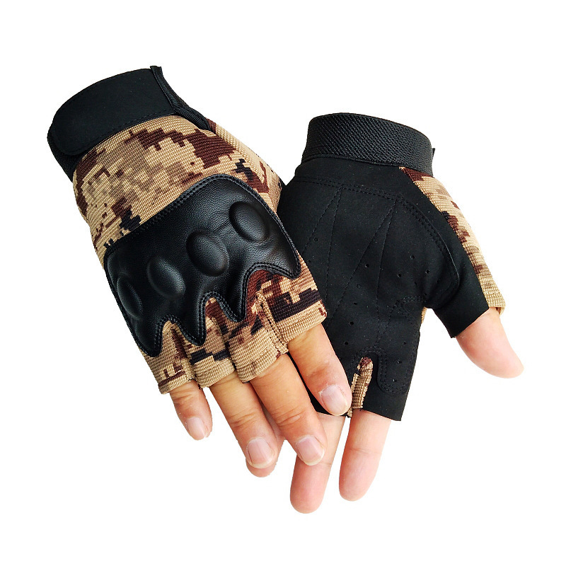 Light Weight Fast Rope Puncture Proof A Self Defense Custom M Hard Knuckle Shooting Half Finger Tactical Safety Gloves