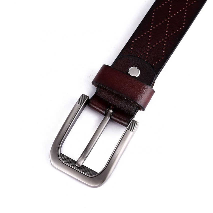 Hot top custom logo design genuine leather belt factory