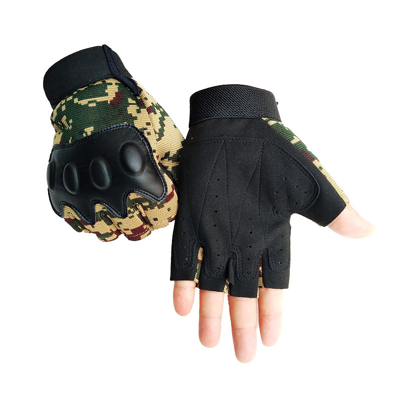 Light Weight Fast Rope Puncture Proof A Self Defense Custom M Hard Knuckle Shooting Half Finger Tactical Safety Gloves