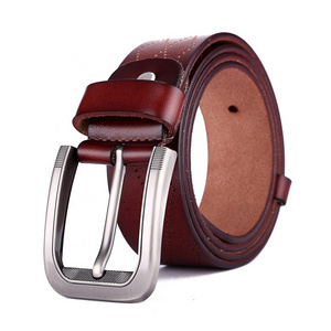 Hot top custom logo design genuine leather belt factory