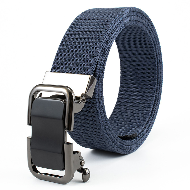 All-matching Men's Toothless Belts Casual Webbing Strap Belt  Automatic Buckle  Nylon Canvas Belts For Men