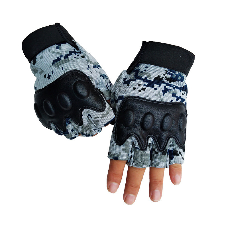 Light Weight Fast Rope Puncture Proof A Self Defense Custom M Hard Knuckle Shooting Half Finger Tactical Safety Gloves