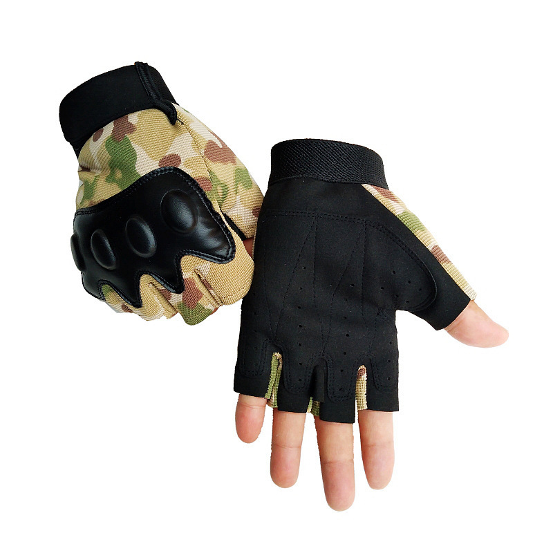 Light Weight Fast Rope Puncture Proof A Self Defense Custom M Hard Knuckle Shooting Half Finger Tactical Safety Gloves