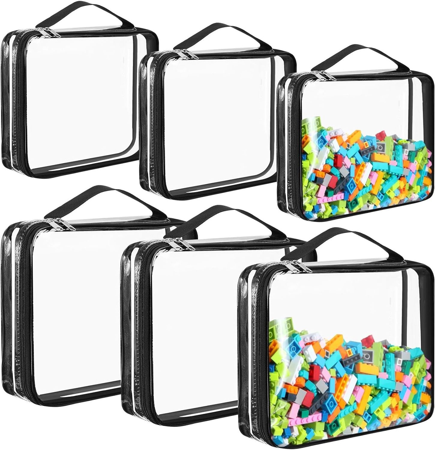 40010548 large clear pvc 6 packs waterproof organizer bags kids toy storage bag with zipper