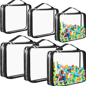 40010548 large clear pvc 6 packs waterproof organizer bags kids toy storage bag with zipper