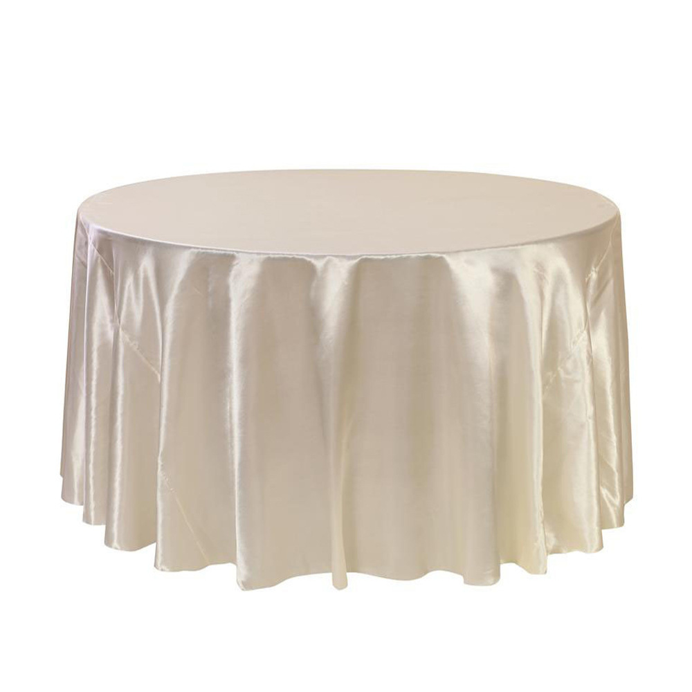 Charmcci 600416 Airlaid Damask Crushed Satin Cloth Fabric Yellow Holiday Synthetic Silk Snow White Satin Table Cloth Round