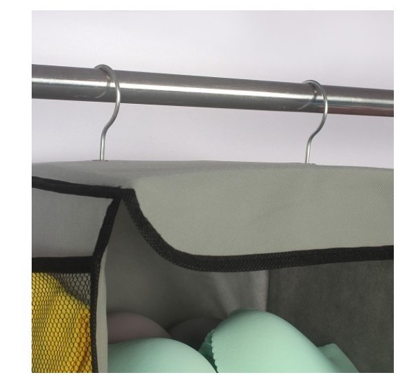 400710 5 Shelves Hanging Closet Organizer  Hanging Closet Shelves Storage Organizer non-woven fabric with Side Pockets