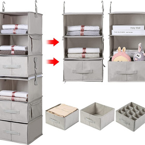 China Factory Custom 6-Shelf Storage Clothes Shelves Hanging Closet Organizer with 3 Drawers