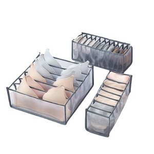 40080418 Foldable Cloth Storage Boxes Closet Drawer Divider Organizer Mesh Underwear Storage Organizer for clothes socks