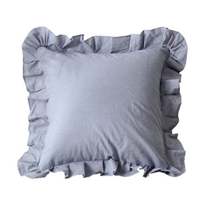 Charmcci 600121 Nordic 100% Cotton Cute Throw Cushion Cover Ruffled Luxury Cushion Cover Square Sublimation Pillow case Blank