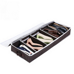 Wholesale custom logo folding bed under shoe storage PVC transparent collapsible drawer shoe bag storage bag organizer