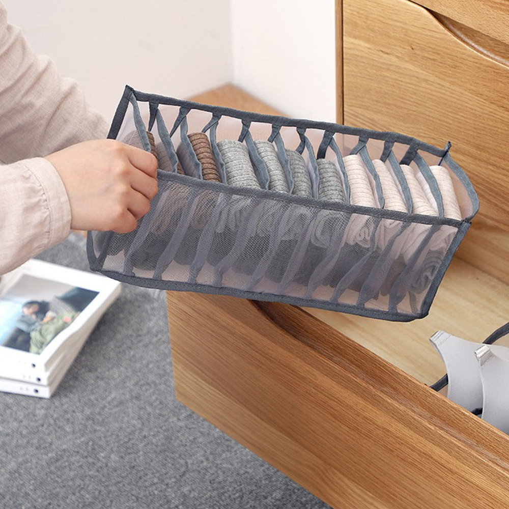 40080430 jeans leggings foldable drawer mesh divider cabinet closet storage bag washable wardrobe clothes organizer