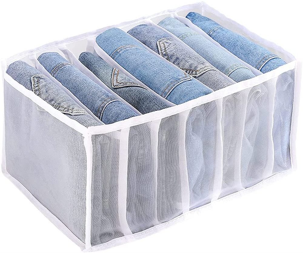 40080418 T Shirt Jeans Underwear Folding Storage Closet Drawer Dividers Storage New Washable Mesh Wardrobe Clothes Organizer