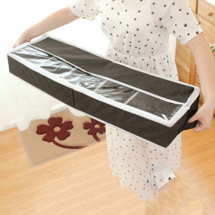 Wholesale custom logo folding bed under shoe storage PVC transparent collapsible drawer shoe bag storage bag organizer