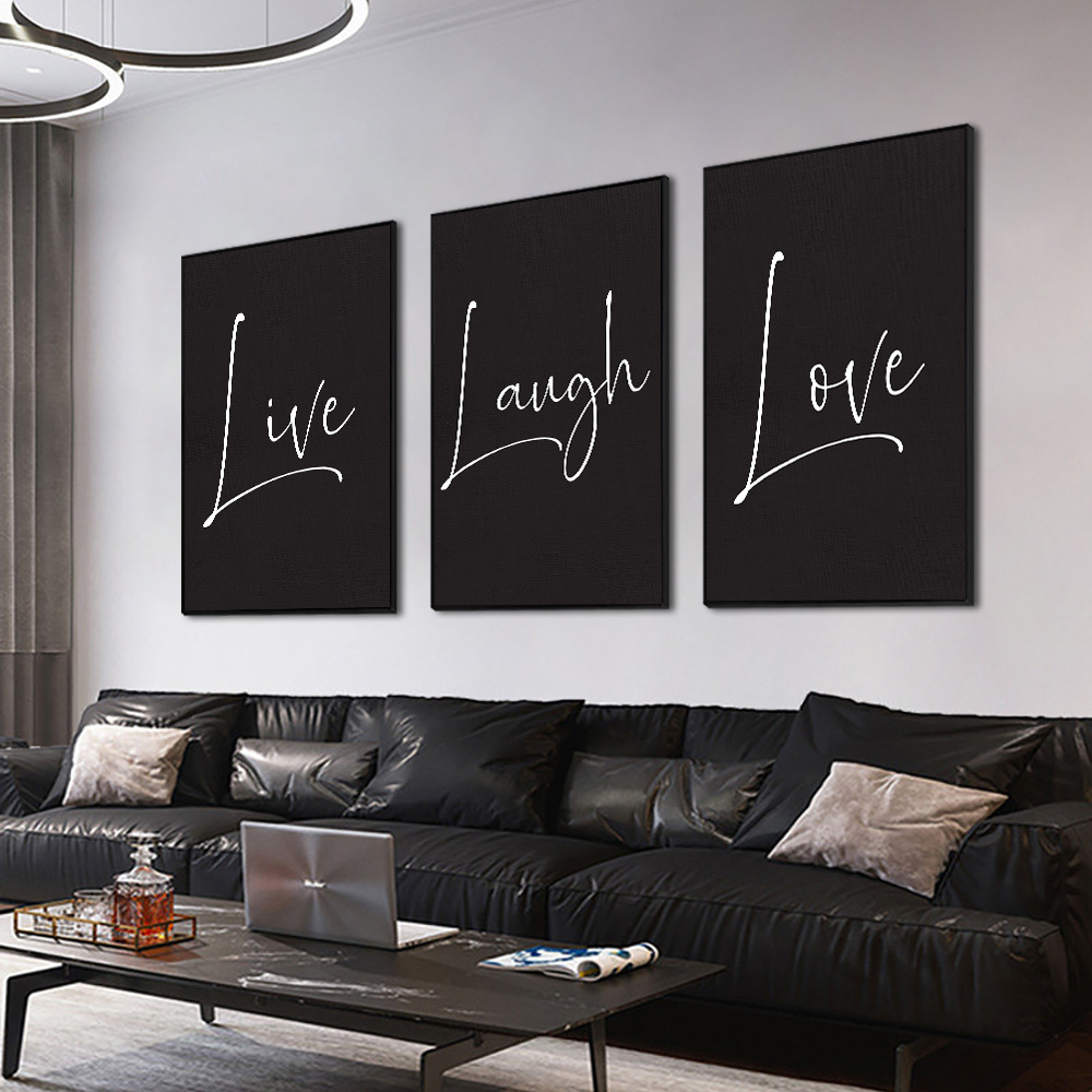 Live Laugh Love Abstract Alphabet Canvas Poster Modern Print Canvas Wall Art for Home Decoration