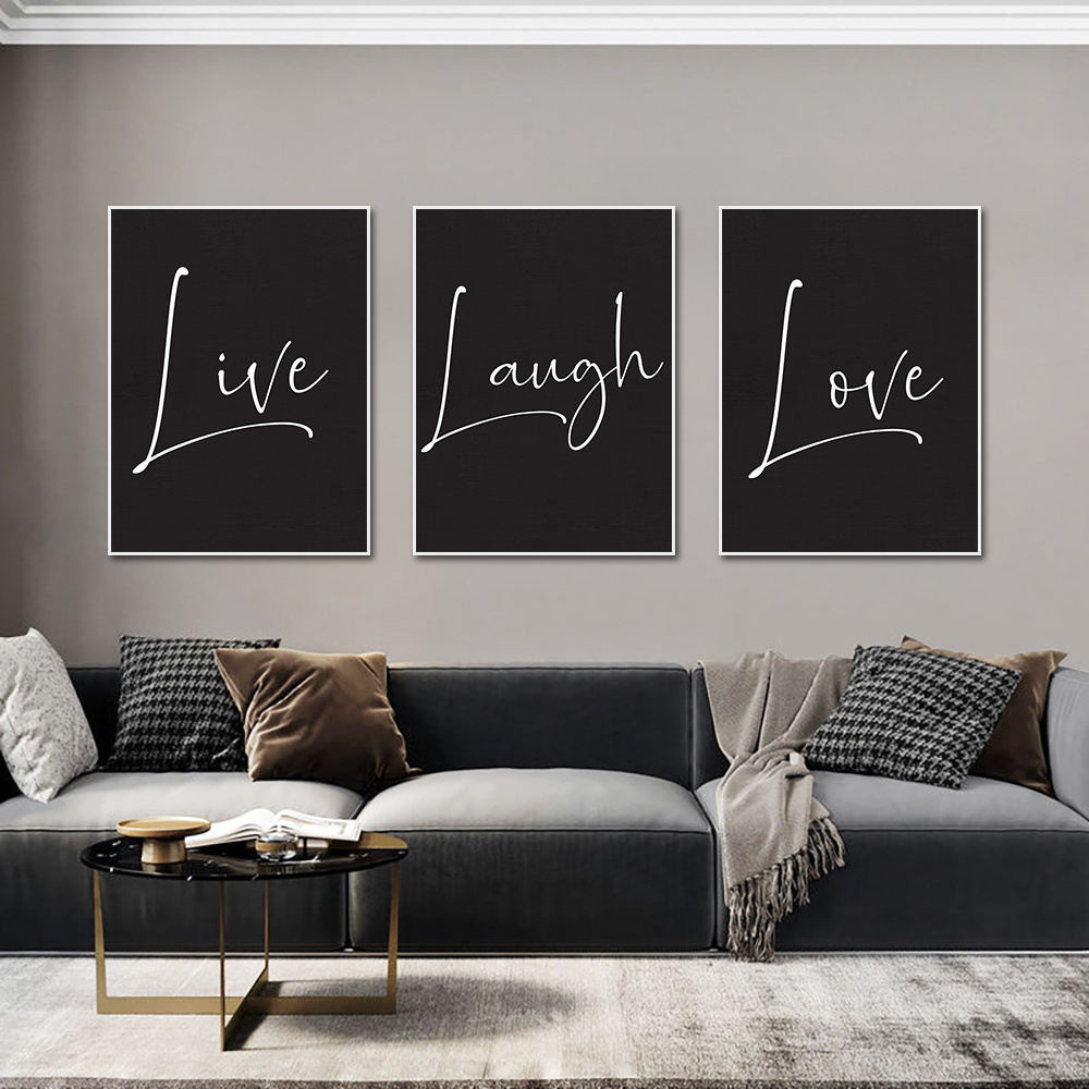 Live Laugh Love Abstract Alphabet Canvas Poster Modern Print Canvas Wall Art for Home Decoration