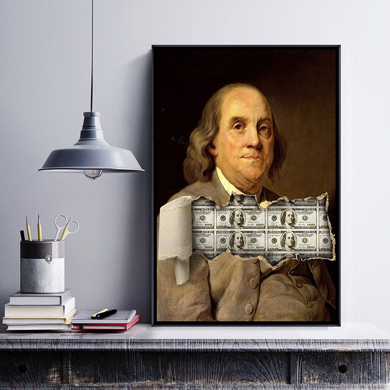 Unframed Modern Dollar Waterproof Canvas Painting Wall Art Poster Money Canvas Prints For Home Decor