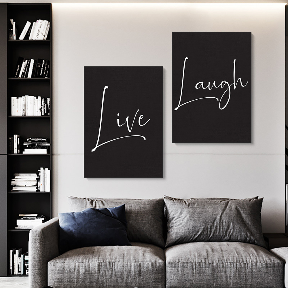 Live Laugh Love Abstract Alphabet Canvas Poster Modern Print Canvas Wall Art for Home Decoration