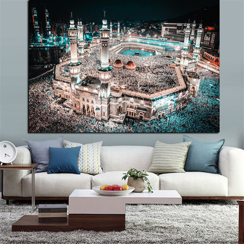 Wholesale Beautiful  Night Scenery led canvas Paintings Wall Art on Canvas Large Size for Home Decoration