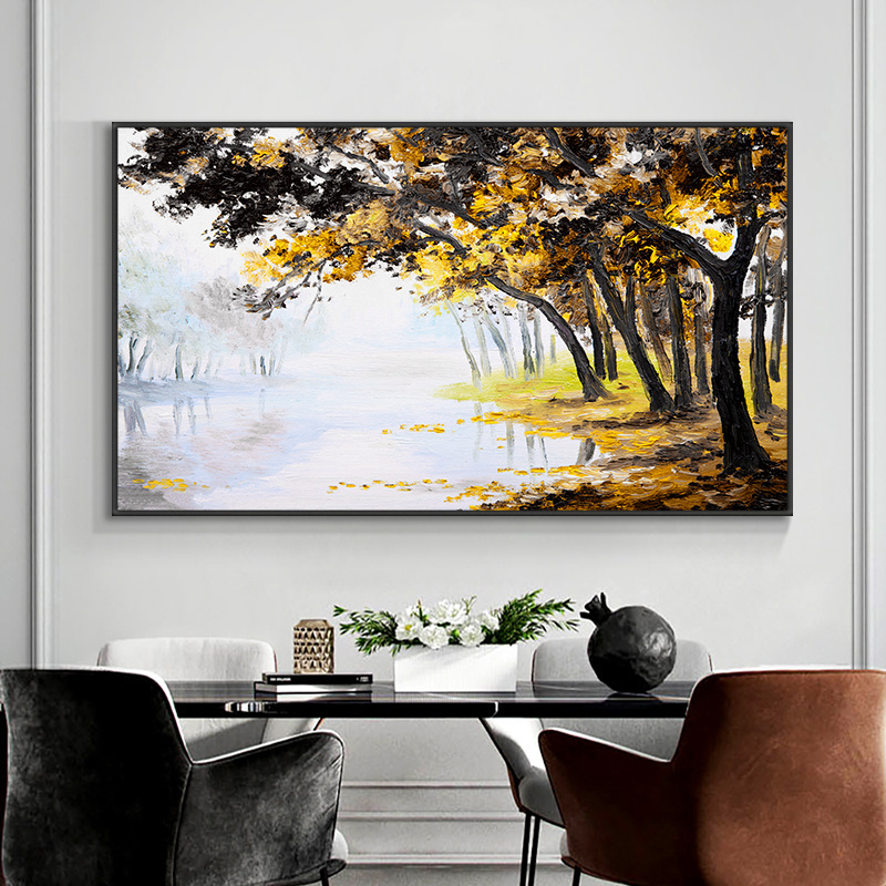 Abstract nature scenery forest river picture canvas print artwork wall art decor for bedroom