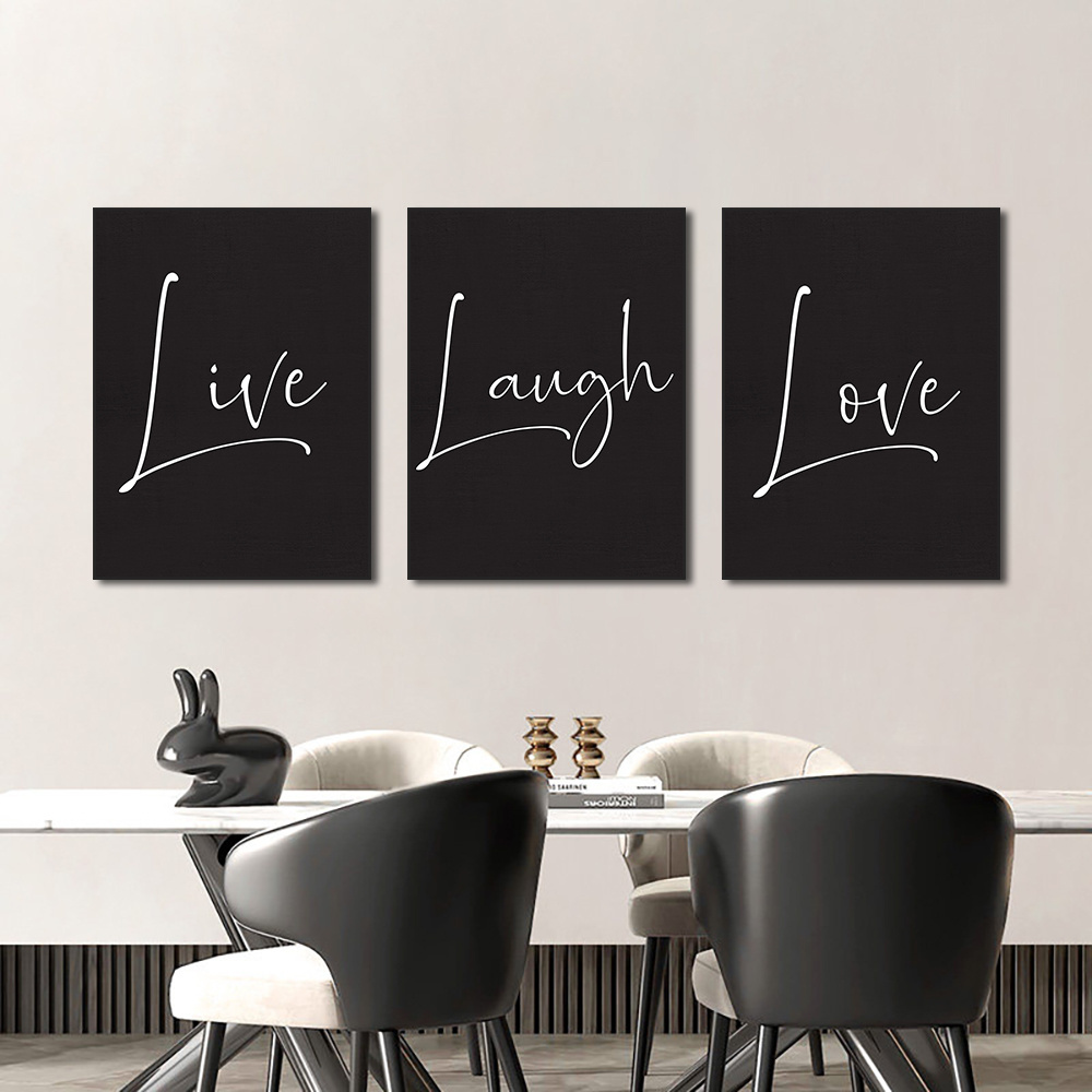 Live Laugh Love Abstract Alphabet Canvas Poster Modern Print Canvas Wall Art for Home Decoration