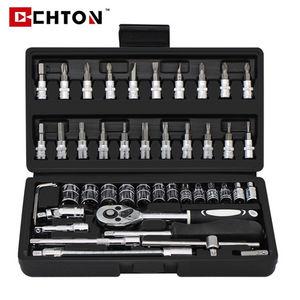 46 Pcs 1/4 DR Car Repair Tool Box Spanner Chrome Vanadium Hand Tools And Ratchet Wrench Socket Set