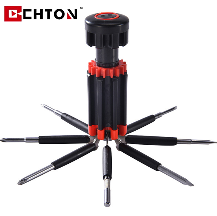 Multi Function Custom logo Torch 8 In 1 Multi Flashlight LED Screwdriver With Light Gift Tool