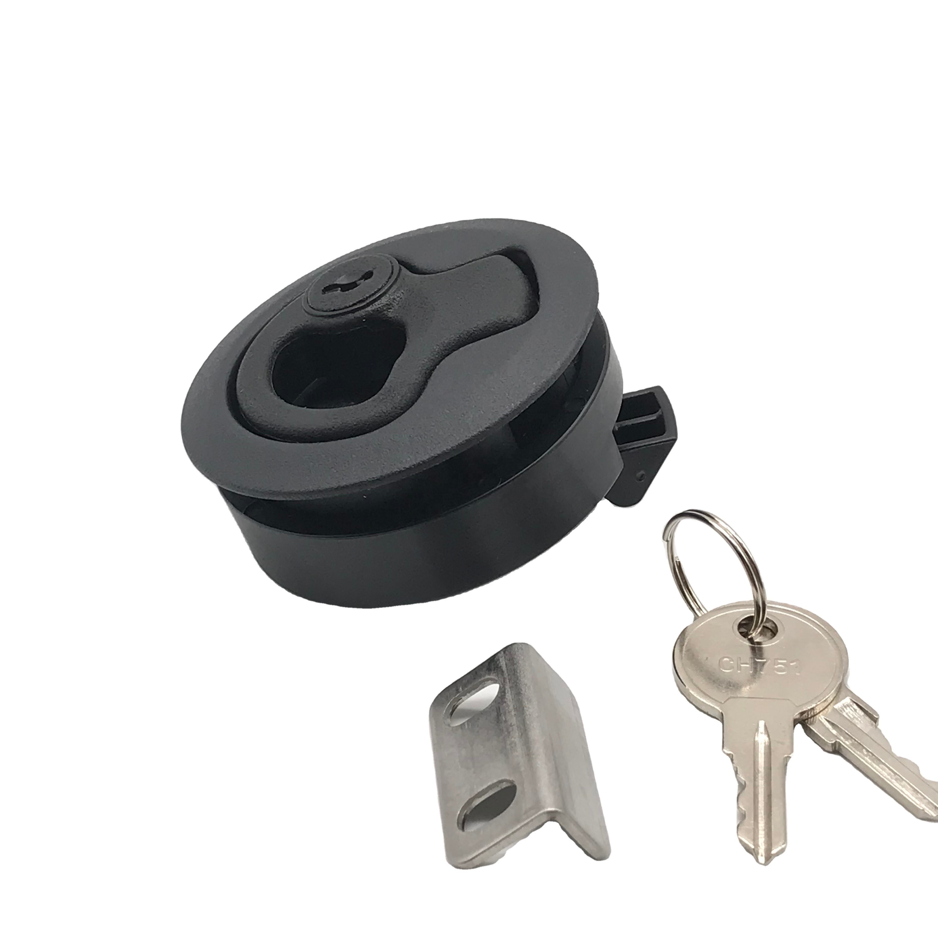 BLACK NON-LOCKING FLUSH PULL LATCH BOAT HATCH LATCH