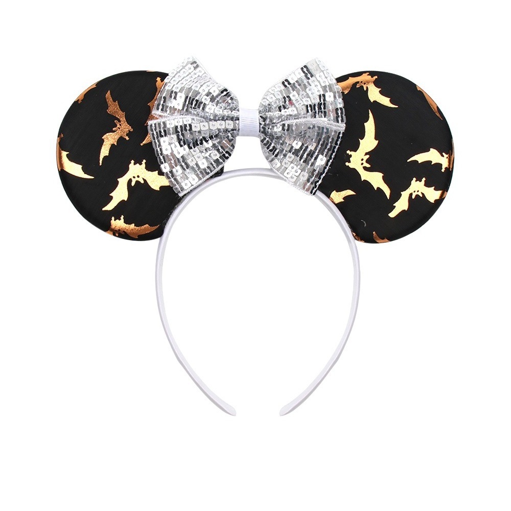 Wholesale Halloween Minnie Sequin Bow Children's Hairband Cartoon Mouse Ears For Kids Girls Baby Headbands