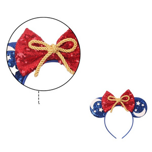 Sequin Cartoon Ear Hair Hoop Mickey Minnie Birthday Party Prom Headband For Kids Girls Baby