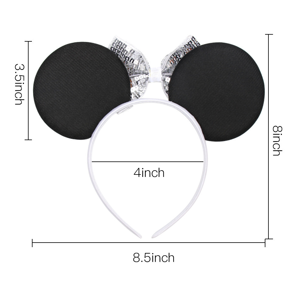 Wholesale Halloween Minnie Sequin Bow Children's Hairband Cartoon Mouse Ears For Kids Girls Baby Headbands