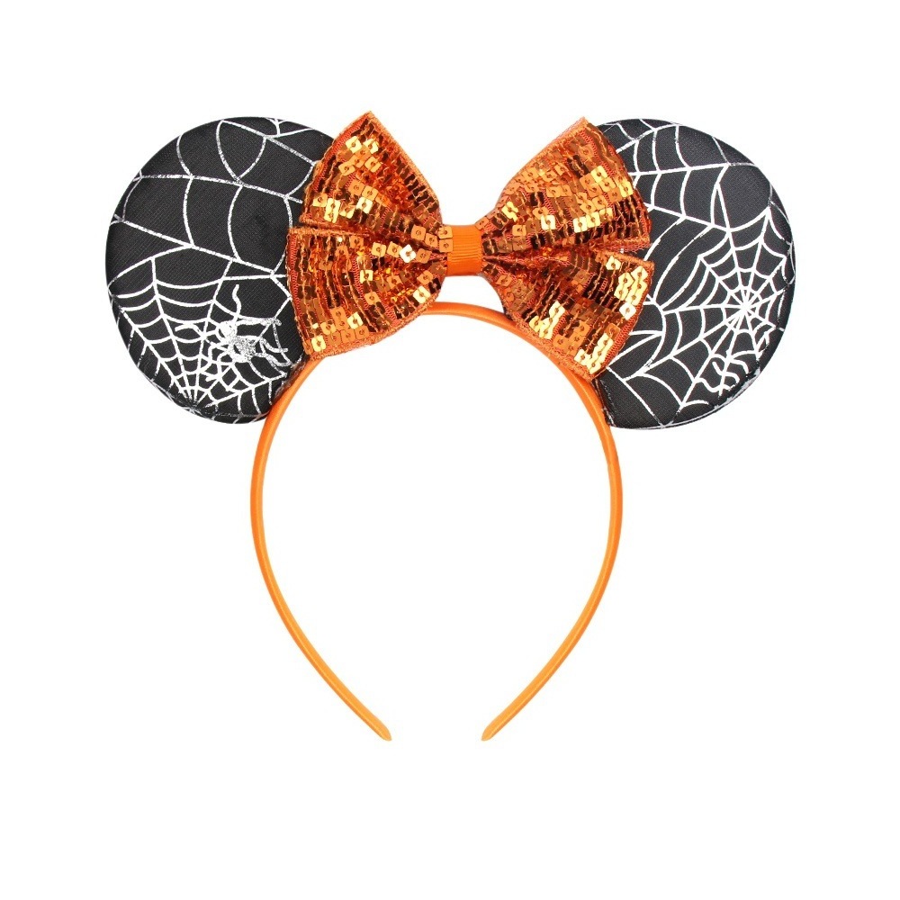 Wholesale Halloween Minnie Sequin Bow Children's Hairband Cartoon Mouse Ears For Kids Girls Baby Headbands